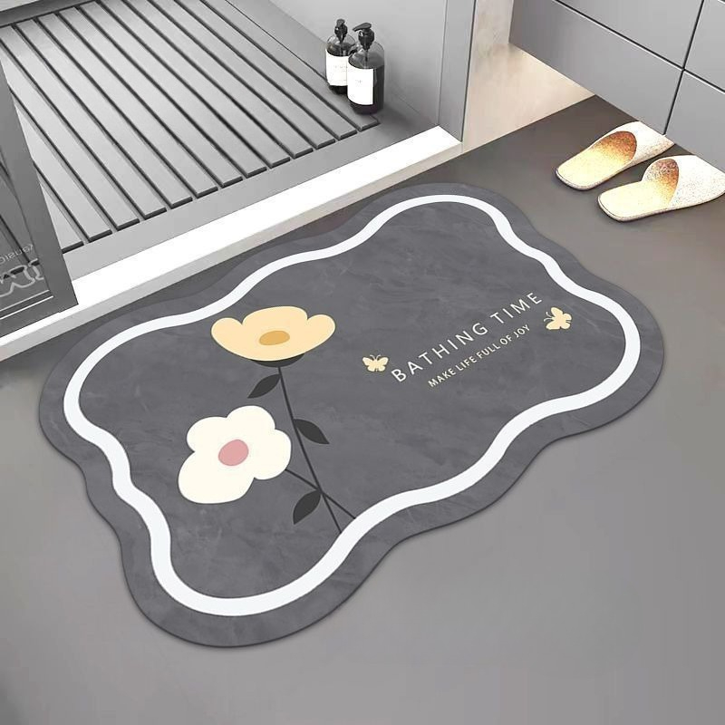 Bamboo Bath Mat - الشمال الحمام وسادة ماصة دياتومي الأرض