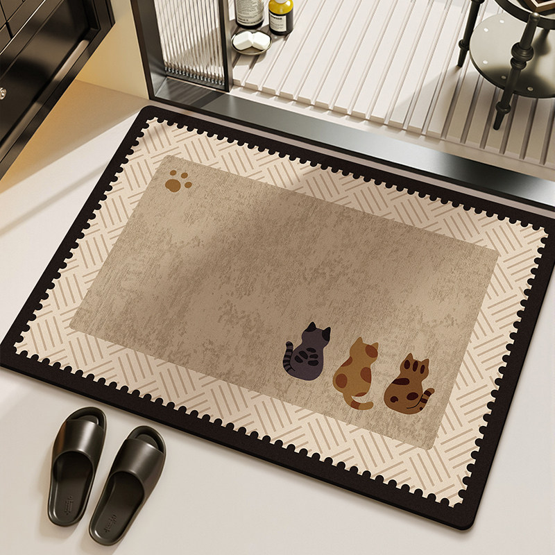 Bamboo Bath Mat - VIKAMA الحد الأدنى Ins نمط الرخام