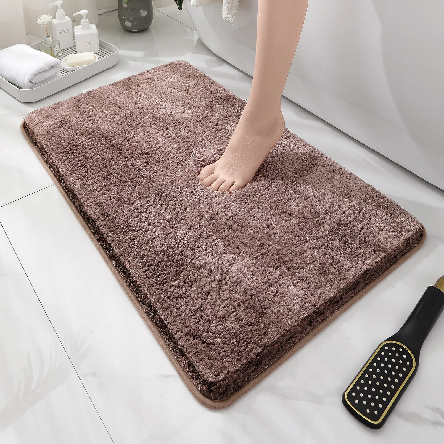 سجادة أرضية حمام مستديرة وسميك - مراجعة Bamboo Bath Mat وسعره