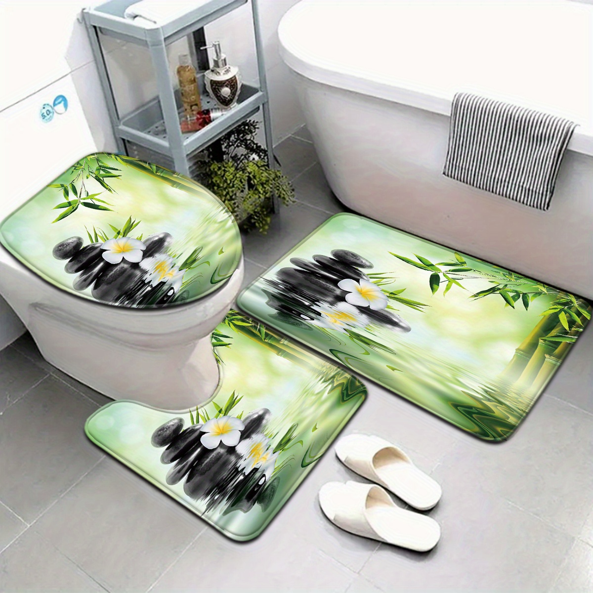 طقم مقعد المرحاض وحصيرة الحمام - مراجعة Bamboo Bath Mat وسعره