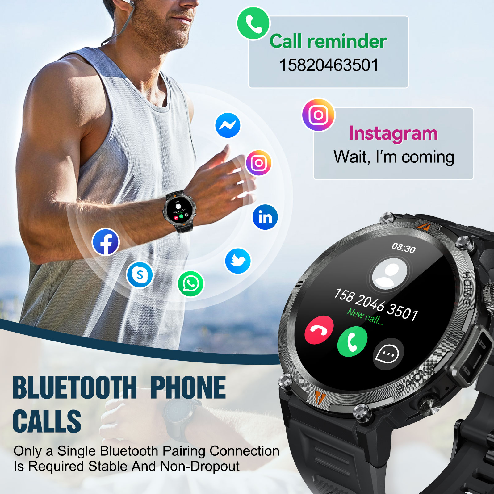 EIGIIS KE3 بلوتوث دعوة ساعة ذك - مراجعة Health Wellness Bracelet وسعره